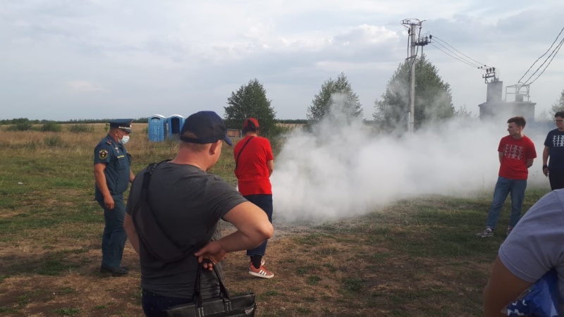 Обучение мерам пожарной безопасности  студентов в палаточном лагере «Сэлэт»