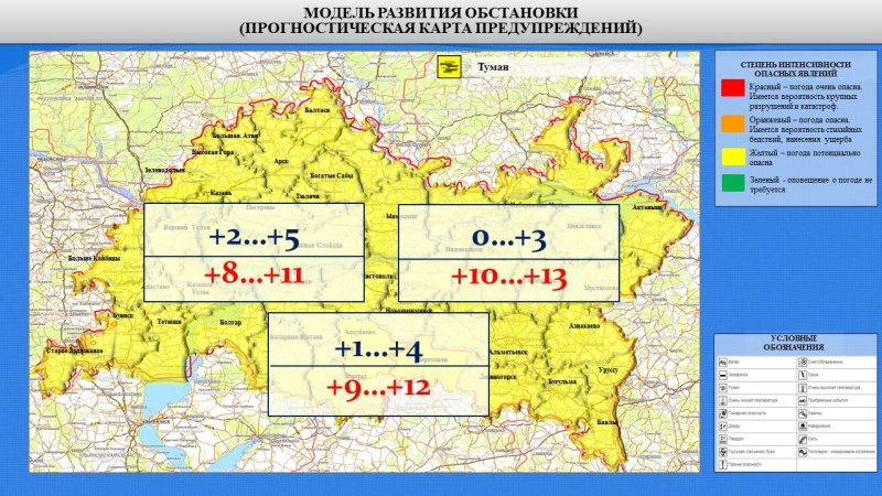 Ежедневный оперативный прогноз возникновения и развития чрезвычайных ситуаций на территории Республики Татарстан на 09.04.2022 г.