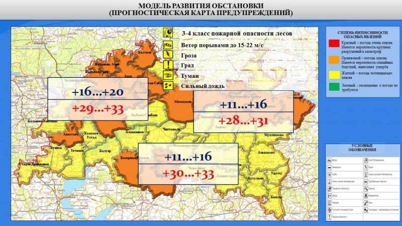 Ежедневный оперативный прогноз возникновения и развития чрезвычайных ситуаций на территории Республики Татарстан на 10.07.2022 г.