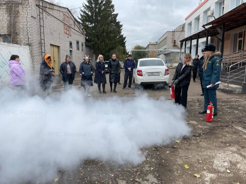 Пожарные учения в центре занятости и обслуживания населения