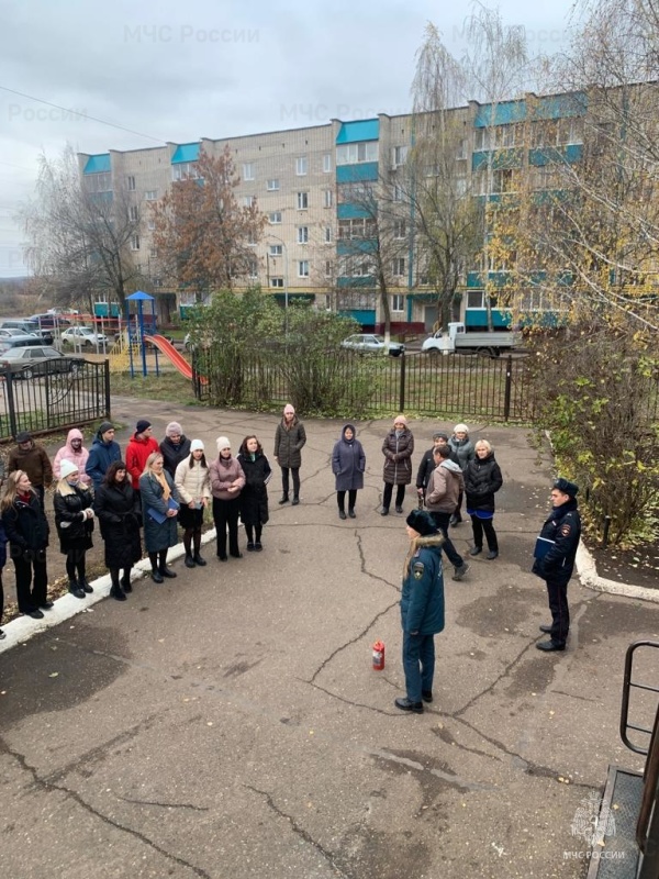 Пожарные учения в центре занятости и обслуживания населения