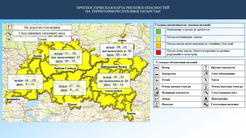 Ежедневный оперативный прогноз возникновения и развития чрезвычайных ситуаций на территории Республики Татарстан на 20.02.2023 г. (активная интернет-ссылка на раздел "Оперативная информация" сайта ГУ МЧС России по РТ обязательна).