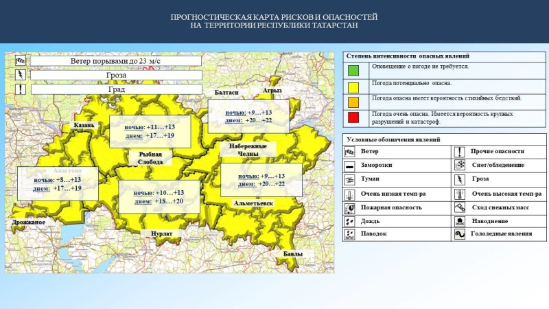 Ежедневный оперативный прогноз возникновения и развития чрезвычайных ситуаций на территории Республики Татарстан на 26.04.2023 г. (активная интернет-ссылка на раздел "Оперативная информация" сайта ГУ МЧС России по РТ обязательна).