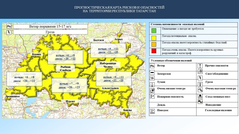 Ежедневный оперативный прогноз возникновения и развития чрезвычайных ситуаций на территории Республики Татарстан на 04.05.2023 г. (активная интернет-ссылка на раздел "Оперативная информация" сайта ГУ МЧС России по РТ обязательна).