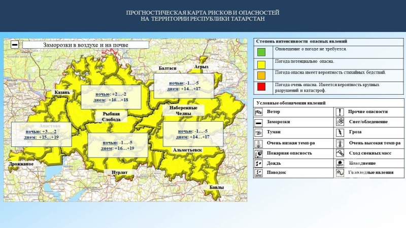 Ежедневный оперативный прогноз возникновения и развития чрезвычайных ситуаций на территории Республики Татарстан на 10.05.2023 г. (активная интернет-ссылка на раздел "Оперативная информация" сайта ГУ МЧС России по РТ обязательна).
