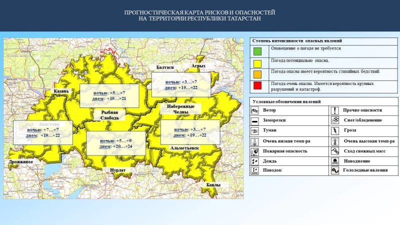 Ежедневный оперативный прогноз возникновения и развития чрезвычайных ситуаций на территории Республики Татарстан на 05.06.2023 г. (активная интернет-ссылка на раздел "Оперативная информация" сайта ГУ МЧС России по РТ обязательна).