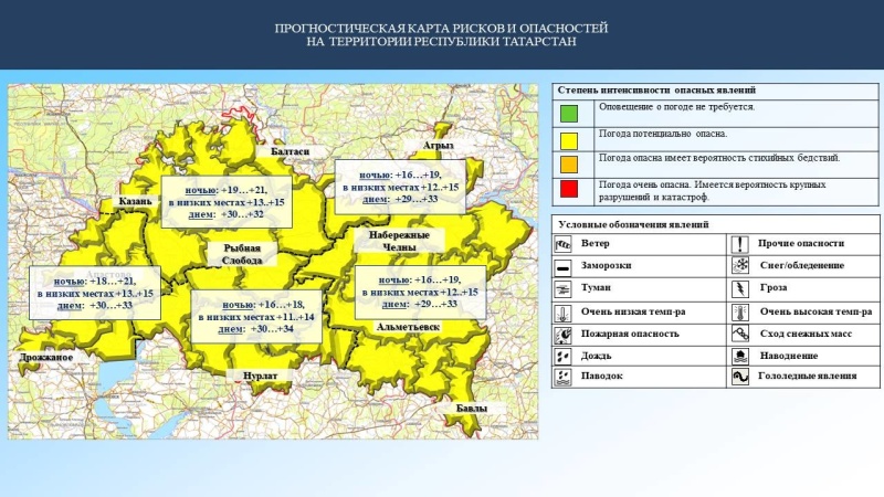 Ежедневный оперативный прогноз возникновения и развития чрезвычайных ситуаций на территории Республики Татарстан на 6.07.2023 г. (активная интернет-ссылка на раздел "Оперативная информация" сайта ГУ МЧС России по РТ обязательна).