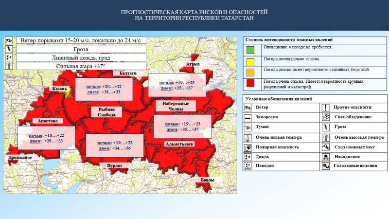 Ежедневный оперативный прогноз возникновения и развития чрезвычайных ситуаций на территории Республики Татарстан на 10.07.2023 г. (активная интернет-ссылка на раздел "Оперативная информация" сайта ГУ МЧС России по РТ обязательна).