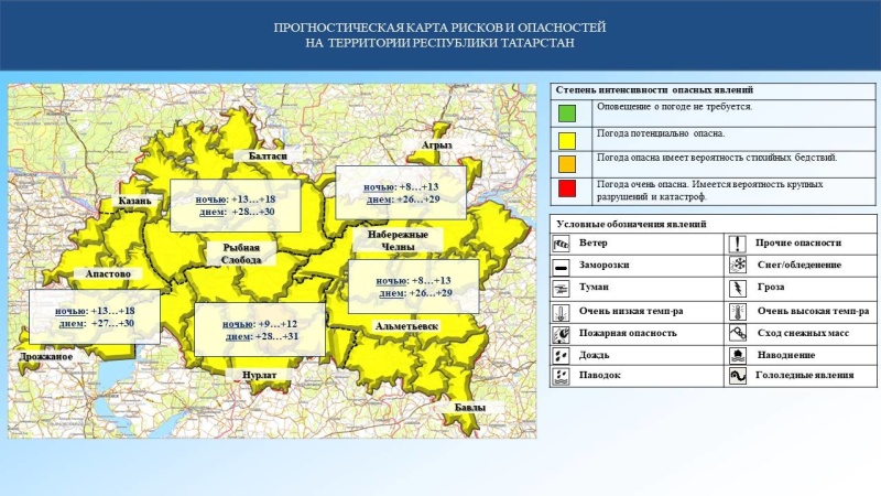 Ежедневный оперативный прогноз возникновения и развития чрезвычайных ситуаций на территории Республики Татарстан на 12.08.2023 г. (активная интернет-ссылка на раздел "Оперативная информация" сайта ГУ МЧС России по РТ обязательна).