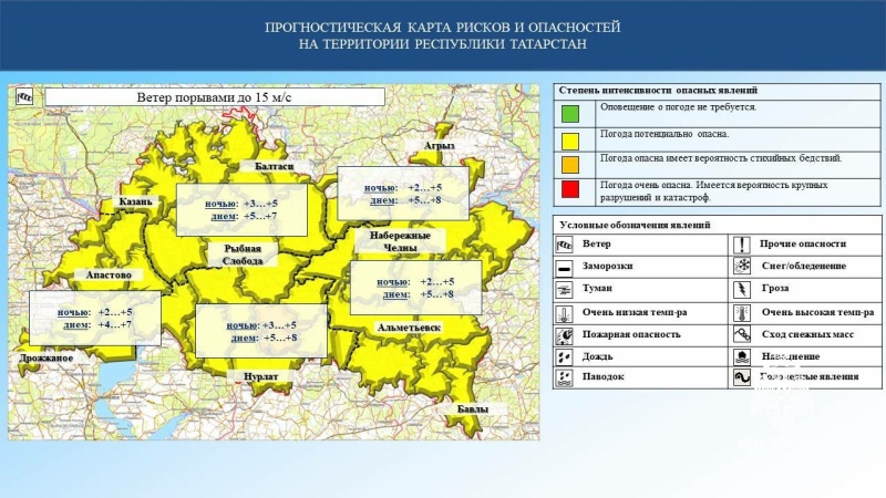 Ежедневный оперативный прогноз возникновения и развития чрезвычайных ситуаций на территории Республики Татарстан на 14.11.2023 г. (активная интернет-ссылка на раздел "Оперативная информация" сайта ГУ МЧС России по РТ обязательна).