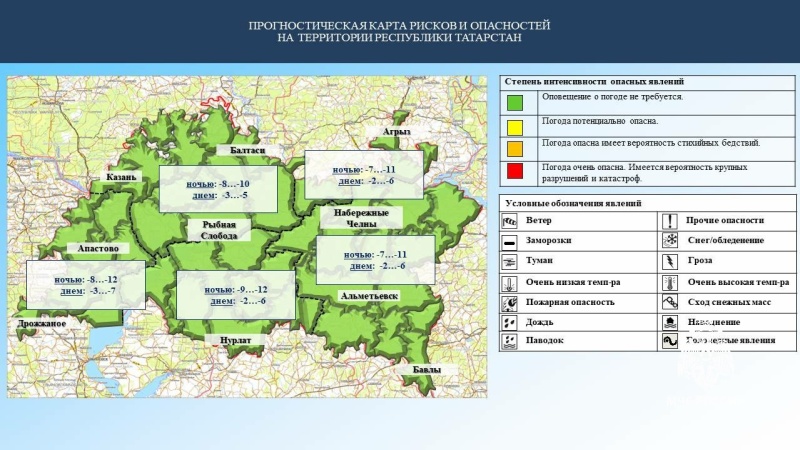 Ежедневный оперативный прогноз возникновения и развития чрезвычайных ситуаций на территории Республики Татарстан на 19.11.2023 г. (активная интернет-ссылка на раздел "Оперативная информация" сайта ГУ МЧС России по РТ обязательна).