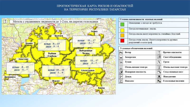 Ежедневный оперативный прогноз возникновения и развития чрезвычайных ситуаций на территории Республики Татарстан на 20.11.2023 г. (активная интернет-ссылка на раздел "Оперативная информация" сайта ГУ МЧС России по РТ обязательна)