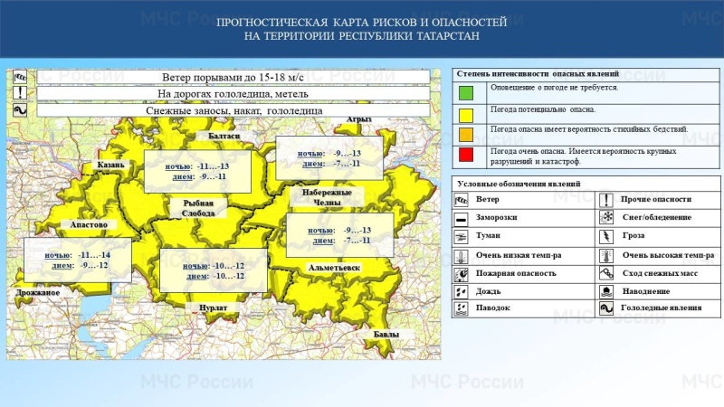 Ежедневный оперативный прогноз возникновения и развития чрезвычайных ситуаций на территории Республики Татарстан на 23.11.2023 г. (активная интернет-ссылка на раздел "Оперативная информация" сайта ГУ МЧС России по РТ обязательна)
