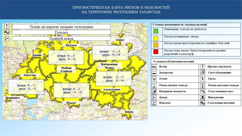 Ежедневный оперативный прогноз возникновения и развития чрезвычайных ситуаций на территории Республики Татарстан на 27.11.2023 г. (активная интернет-ссылка на раздел "Оперативная информация" сайта ГУ МЧС России по РТ обязательна)