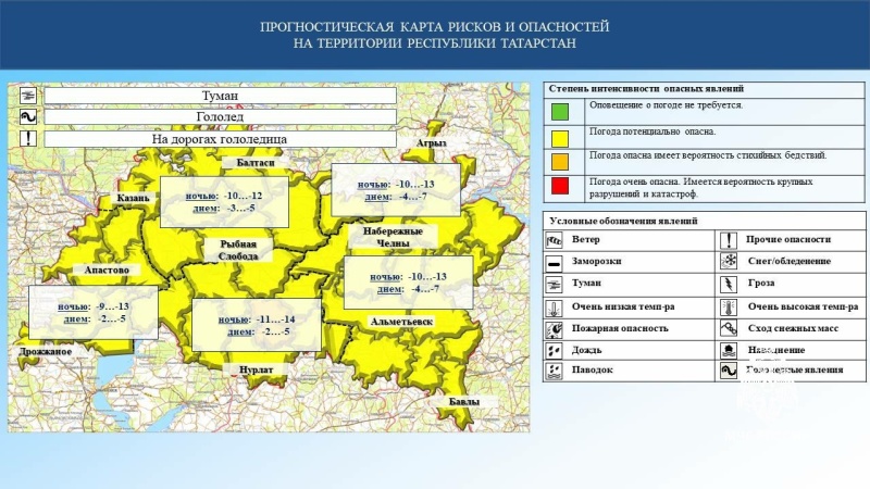 Ежедневный оперативный прогноз возникновения и развития чрезвычайных ситуаций на территории Республики Татарстан на 30.11.2023 г. (активная интернет-ссылка на раздел "Оперативная информация" сайта ГУ МЧС России по РТ обязательна)