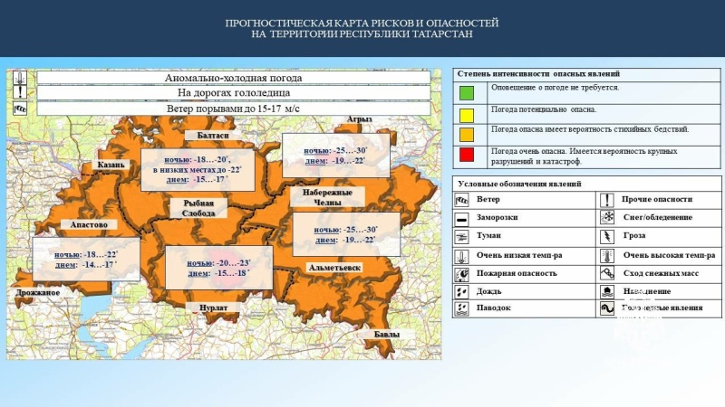 Ежедневный оперативный прогноз возникновения и развития чрезвычайных ситуаций на территории Республики Татарстан на 12.12.2023 г. (активная интернет-ссылка на раздел "Оперативная информация" сайта ГУ МЧС России по РТ обязательна)