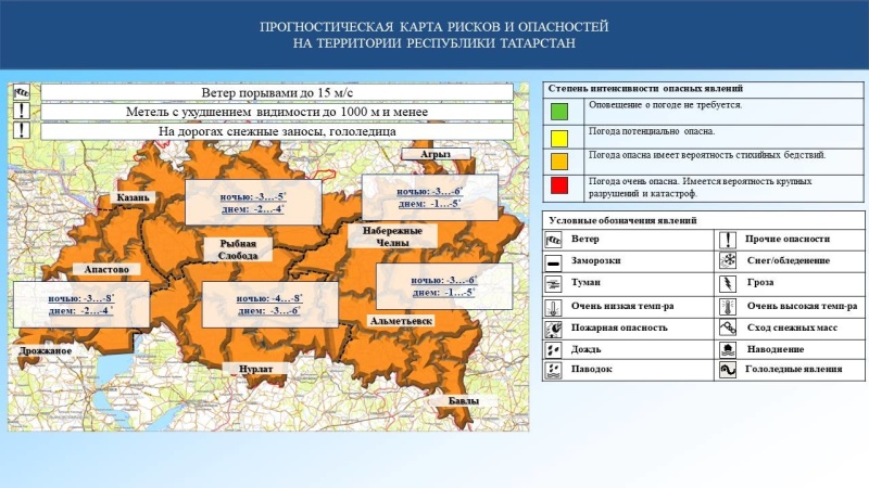 Ежедневный оперативный прогноз возникновения и развития чрезвычайных ситуаций на территории Республики Татарстан на 26.12.2023 г. (активная интернет-ссылка на раздел "Оперативная информация" сайта ГУ МЧС России по РТ обязательна)