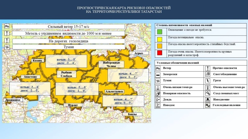 Ежедневный оперативный прогноз возникновения и развития чрезвычайных ситуаций на территории Республики Татарстан на 03.02.2024 г. (активная интернет-ссылка на раздел "Оперативная информация" сайта ГУ МЧС России по РТ обязательна)