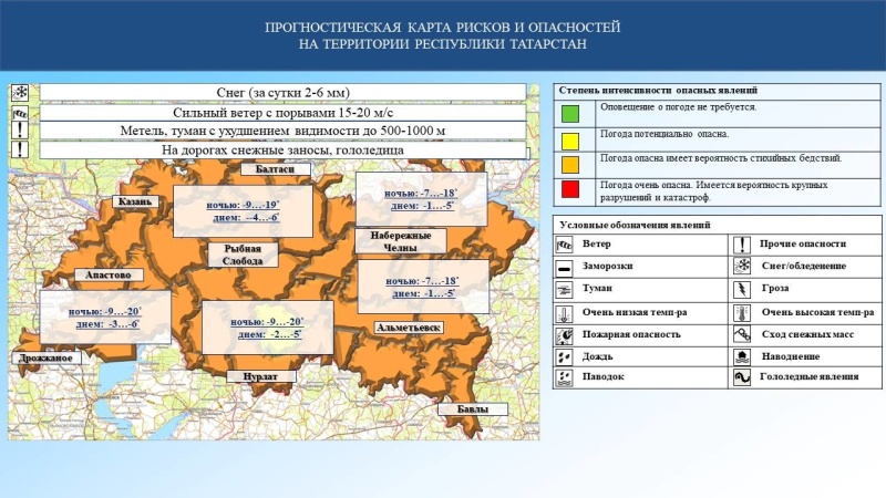 Ежедневный оперативный прогноз возникновения и развития чрезвычайных ситуаций на территории Республики Татарстан на 08.02.2024 г. (активная интернет-ссылка на раздел "Оперативная информация" сайта ГУ МЧС России по РТ обязательна)