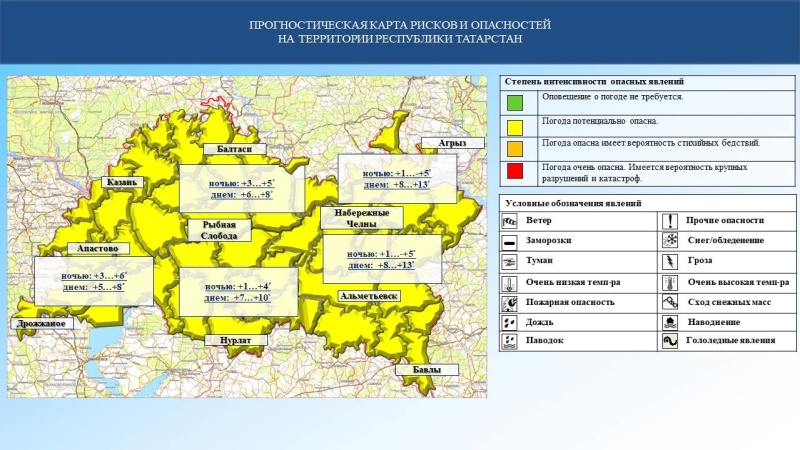 Ежедневный оперативный прогноз возникновения и развития чрезвычайных ситуаций на территории Республики Татарстан на 05.04.2024 г. (активная интернет-ссылка на раздел "Оперативная информация" сайта ГУ МЧС России по РТ обязательна)