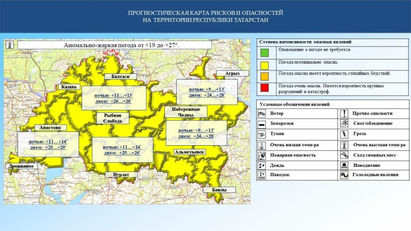 Ежедневный оперативный прогноз возникновения и развития чрезвычайных ситуаций на территории Республики Татарстан на 22.04.2024 г. (активная интернет-ссылка на раздел "Оперативная информация" сайта ГУ МЧС России по РТ обязательна)