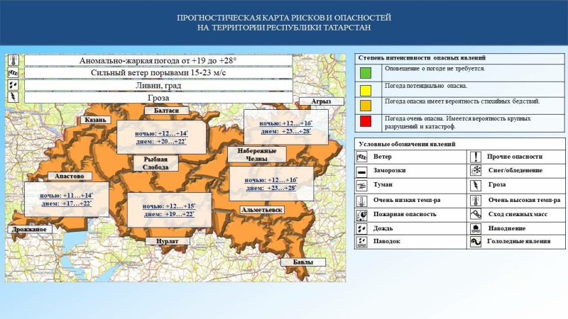 Ежедневный оперативный прогноз возникновения и развития чрезвычайных ситуаций на территории Республики Татарстан на 23.04.2024 г. (активная интернет-ссылка на раздел "Оперативная информация" сайта ГУ МЧС России по РТ обязательна)