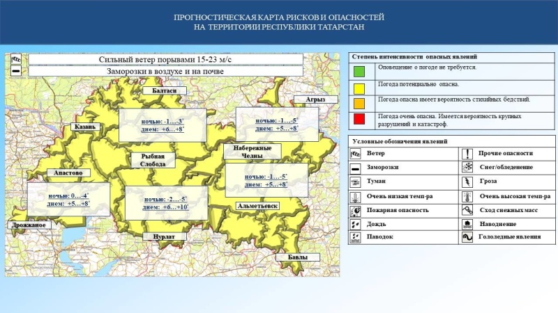 Ежедневный оперативный прогноз возникновения и развития чрезвычайных ситуаций на территории Республики Татарстан на 10.05.2024 г. (активная интернет-ссылка на раздел "Оперативная информация" сайта ГУ МЧС России по РТ обязательна)