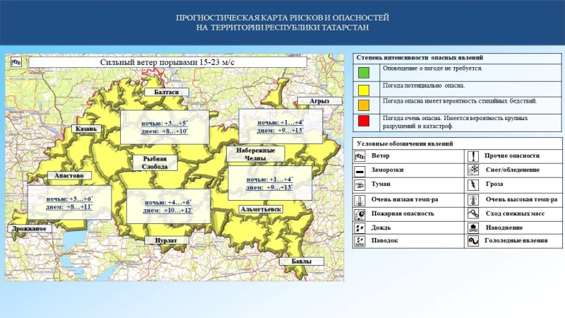 Ежедневный оперативный прогноз возникновения и развития чрезвычайных ситуаций на территории Республики Татарстан на 11.05.2024 г. (активная интернет-ссылка на раздел "Оперативная информация" сайта ГУ МЧС России по РТ обязательна)