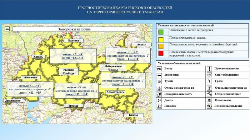 Ежедневный оперативный прогноз возникновения и развития чрезвычайных ситуаций на территории Республики Татарстан на 23.05.2024 г. (активная интернет-ссылка на раздел "Оперативная информация" сайта ГУ МЧС России по РТ обязательна)