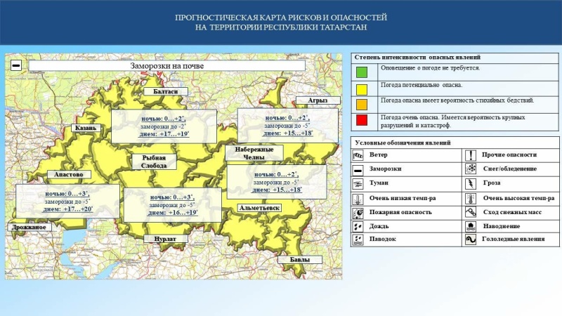 Ежедневный оперативный прогноз возникновения и развития чрезвычайных ситуаций на территории Республики Татарстан на 24.05.2024 г. (активная интернет-ссылка на раздел "Оперативная информация" сайта ГУ МЧС России по РТ обязательна)