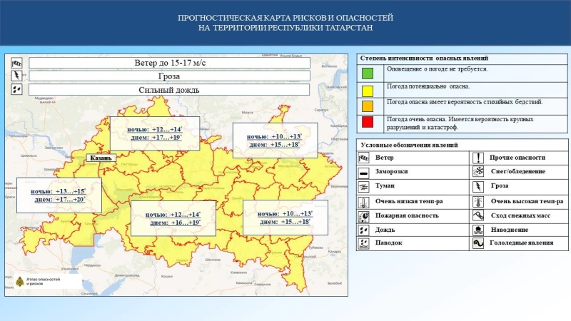 Ежедневный оперативный прогноз возникновения и развития чрезвычайных ситуаций на территории Республики Татарстан на 13.08.2024 г. (активная интернет-ссылка на раздел "Оперативная информация" сайта ГУ МЧС России по РТ обязательна)