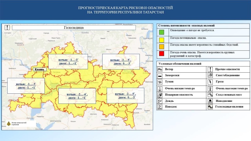 Ежедневный оперативный прогноз возникновения и развития чрезвычайных ситуаций на территории Республики Татарстан на 1.12.2024 г. (активная интернет-ссылка на раздел "Оперативная информация" сайта ГУ МЧС России по РТ обязательна)